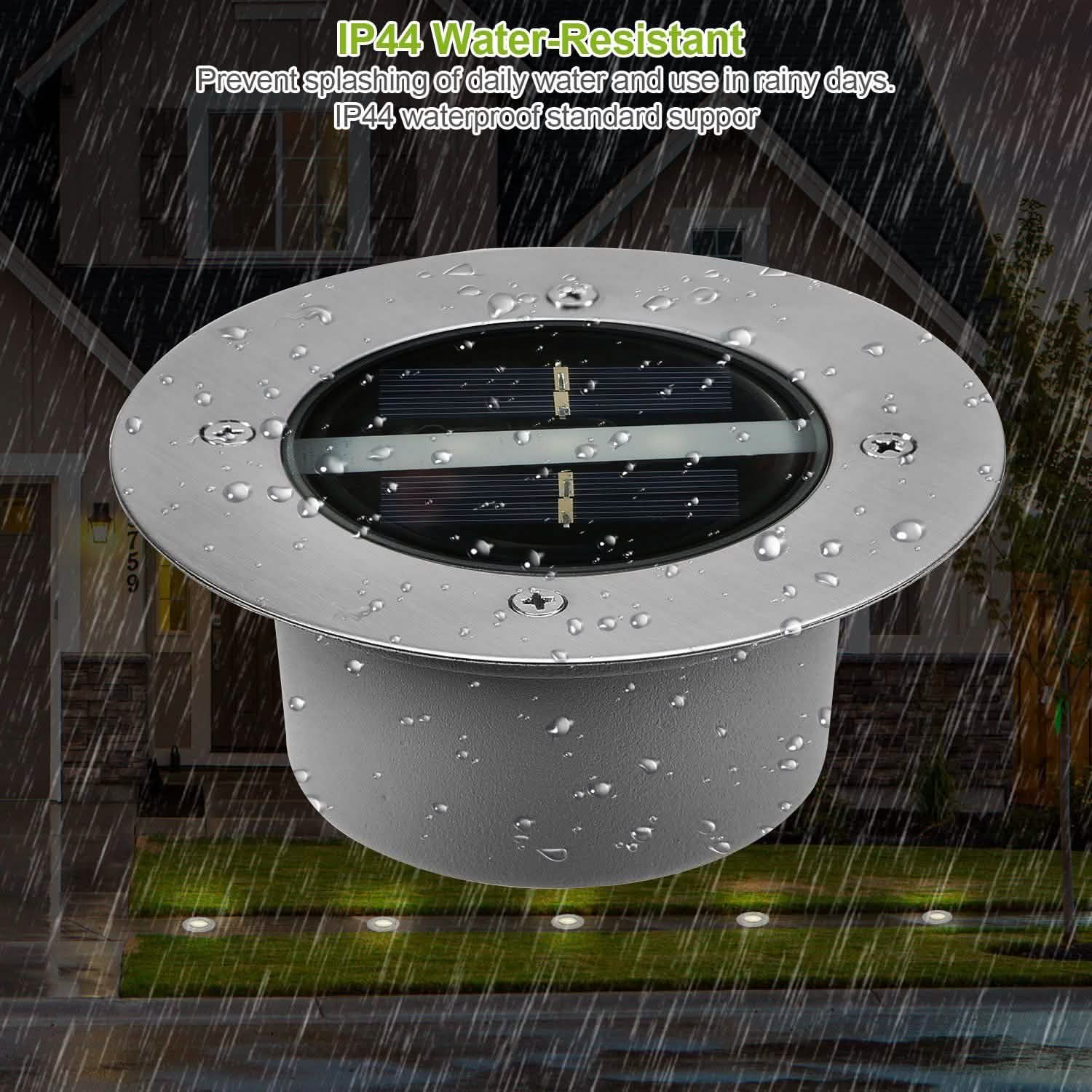 Solar LED Disk Lights IP44 Water Resistant Light Sensor Outdoor Lighting - Tophatter Daily Deals