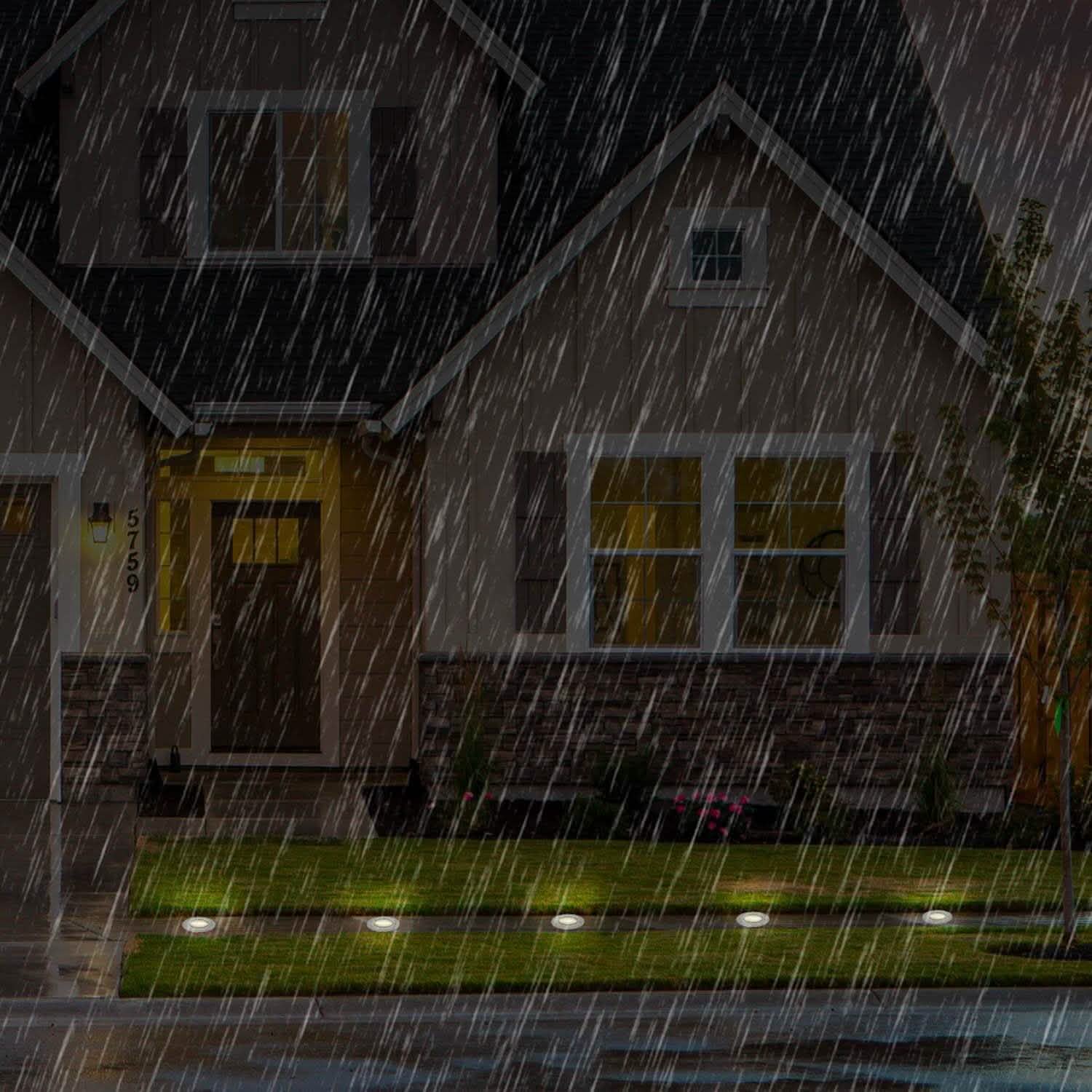 Solar LED Disk Lights IP44 Water Resistant Light Sensor Outdoor Lighting - Tophatter Daily Deals