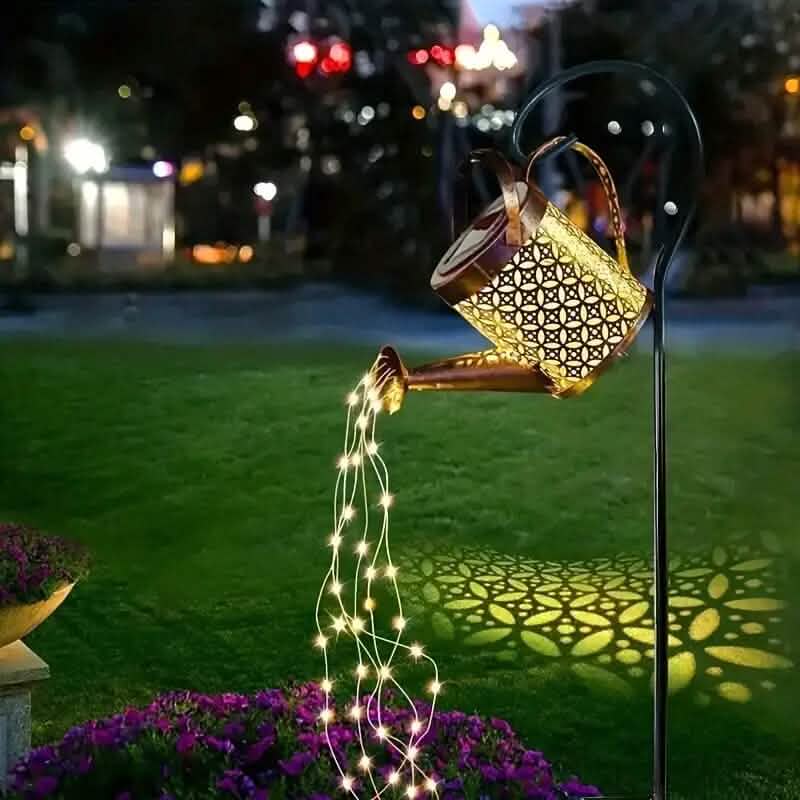 Solar LED Watering Can String Lights 1-Pack LED String Lights - Tophatter Daily Deals