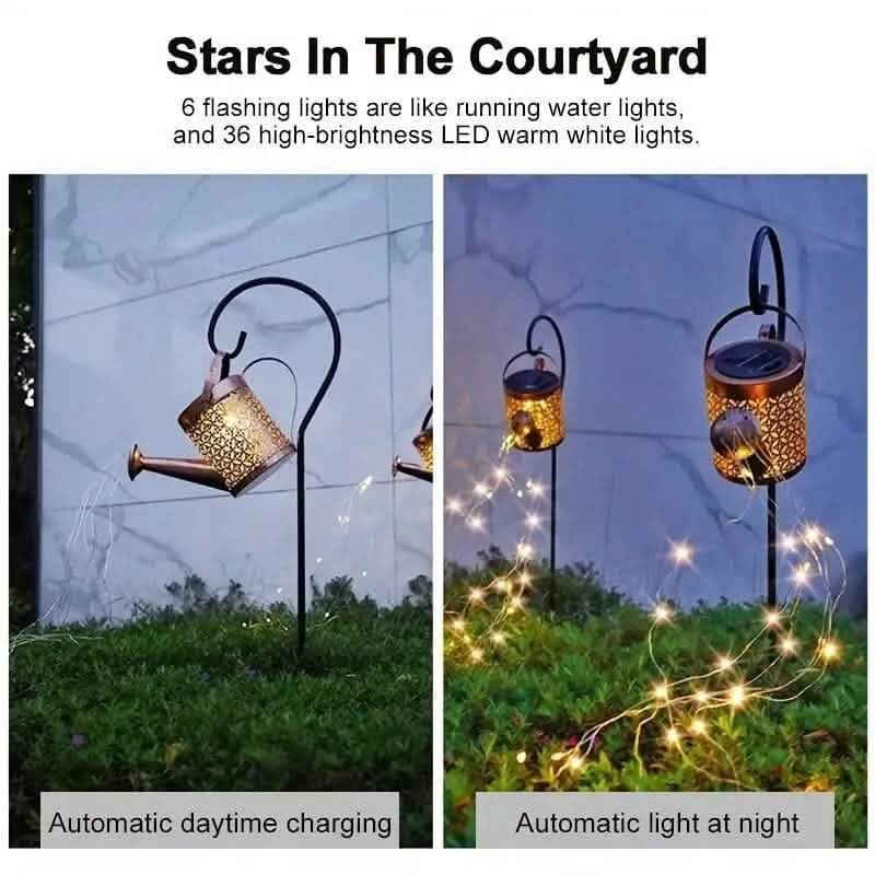 Solar LED Watering Can String Lights LED String Lights - Tophatter Daily Deals
