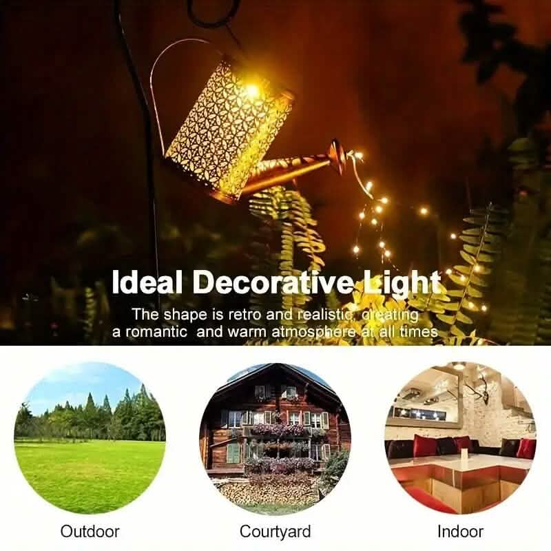 Solar LED Watering Can String Lights LED String Lights - Tophatter Daily Deals