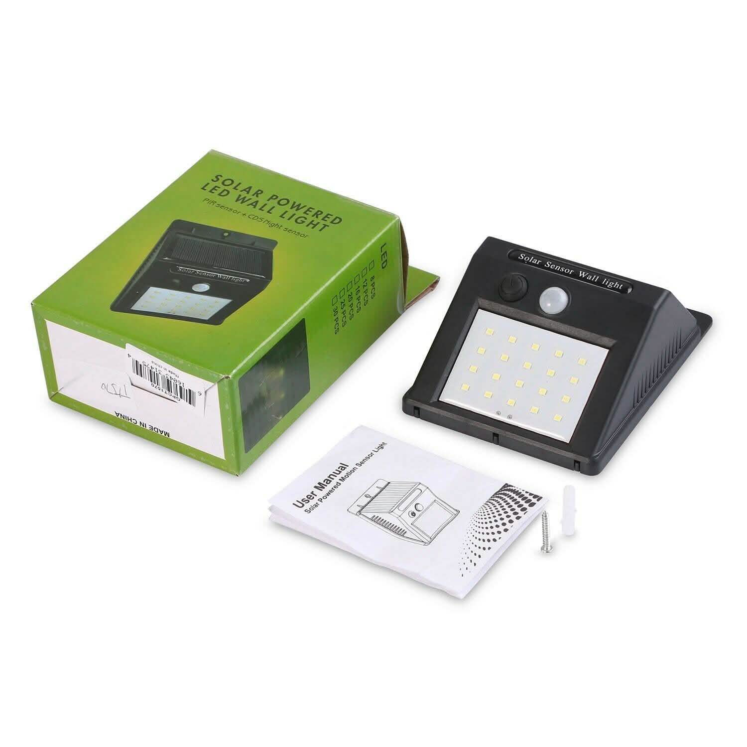 Solar Light 20 LEDs Outdoor PIR Outdoor Lighting - Tophatter Daily Deals