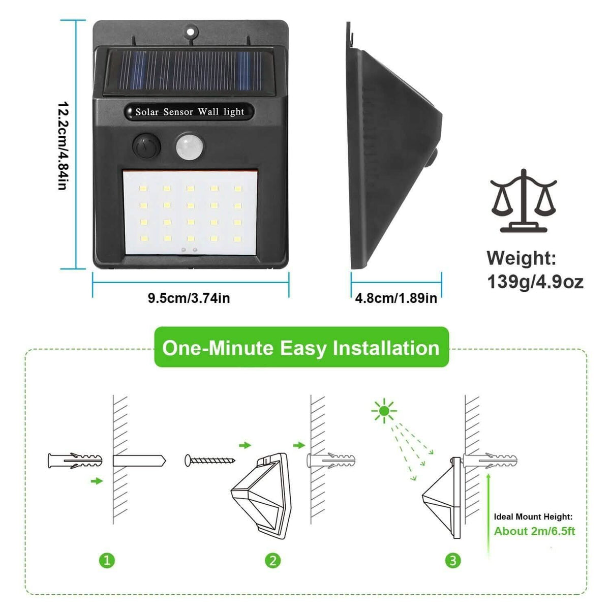 Solar Light 20 LEDs Outdoor PIR Solar Outdoor Lights - Tophatter Daily Deals