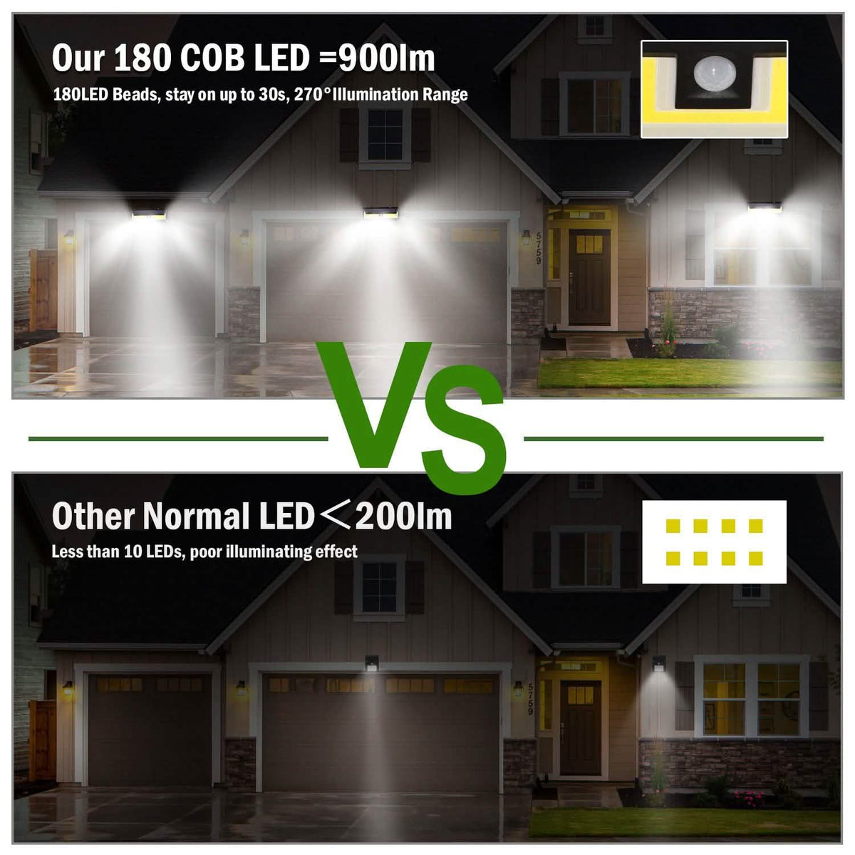 Solar Lights 180 LEDS Solar Wall Light Outdoor Lighting - Tophatter Daily Deals
