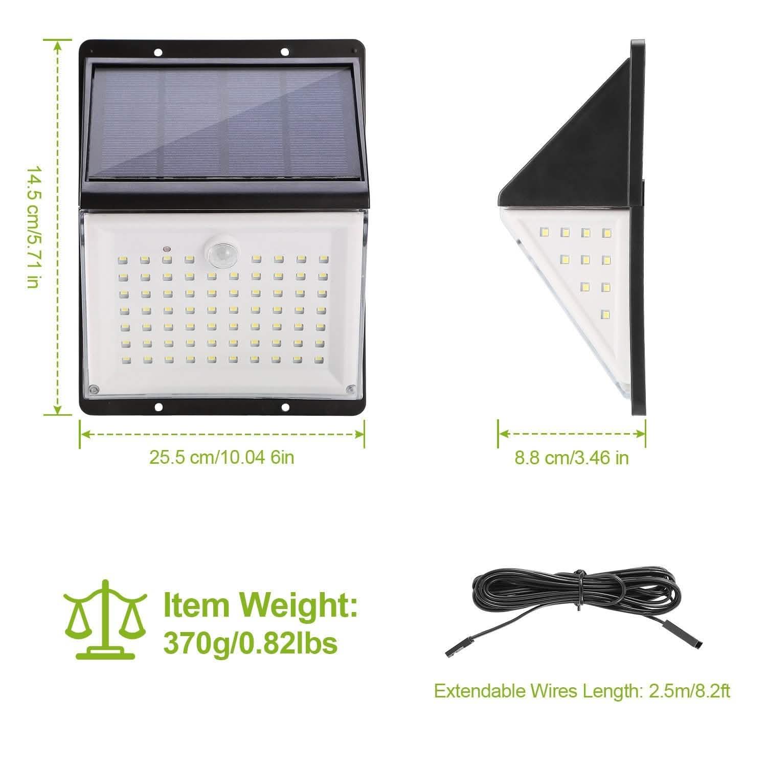 Solar Lights 88 LEDs Outdoor Wall Lamps Outdoor Lighting - Tophatter Daily Deals