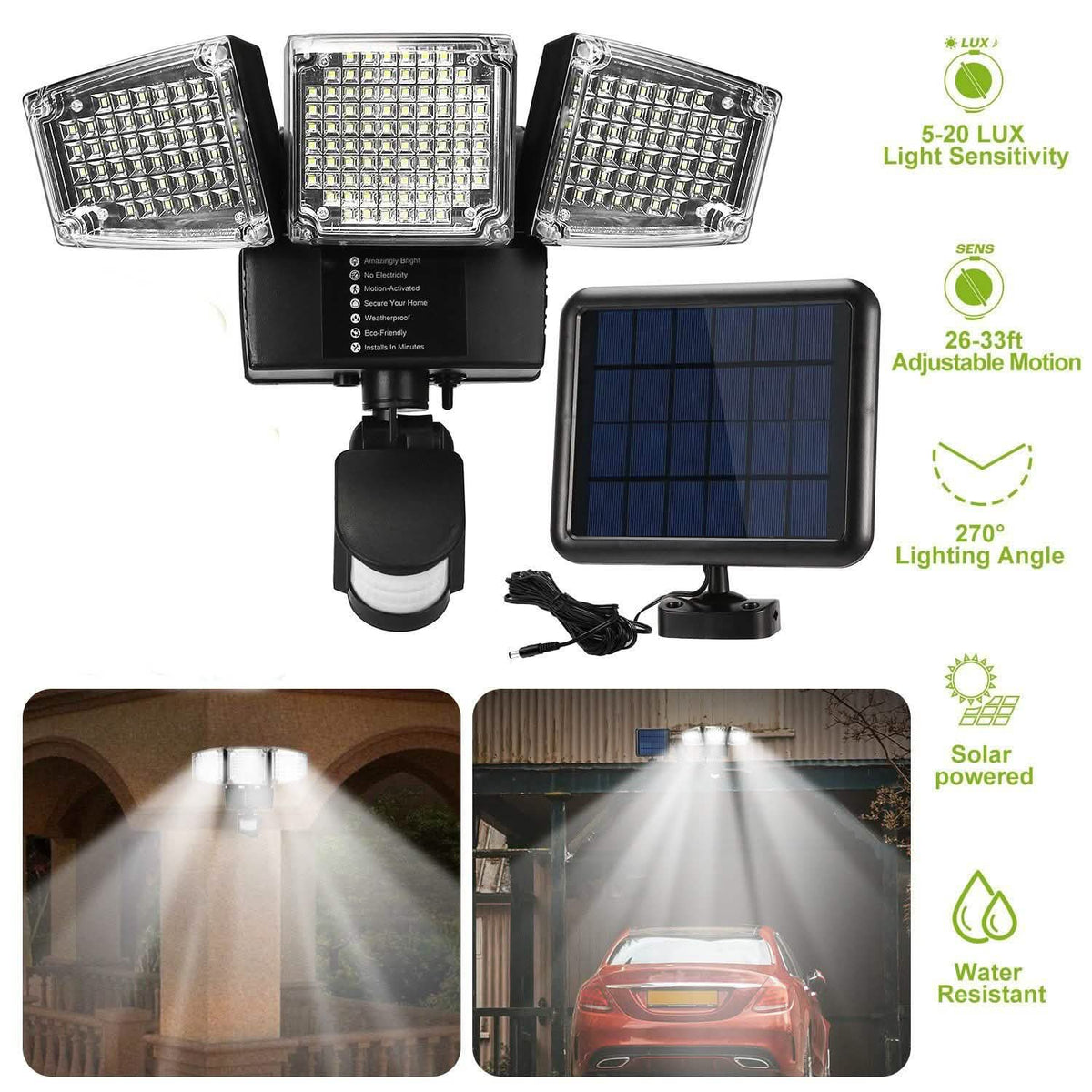 Solar Lights Outdoor 188 LEDs Outdoor Lighting - Tophatter Daily Deals