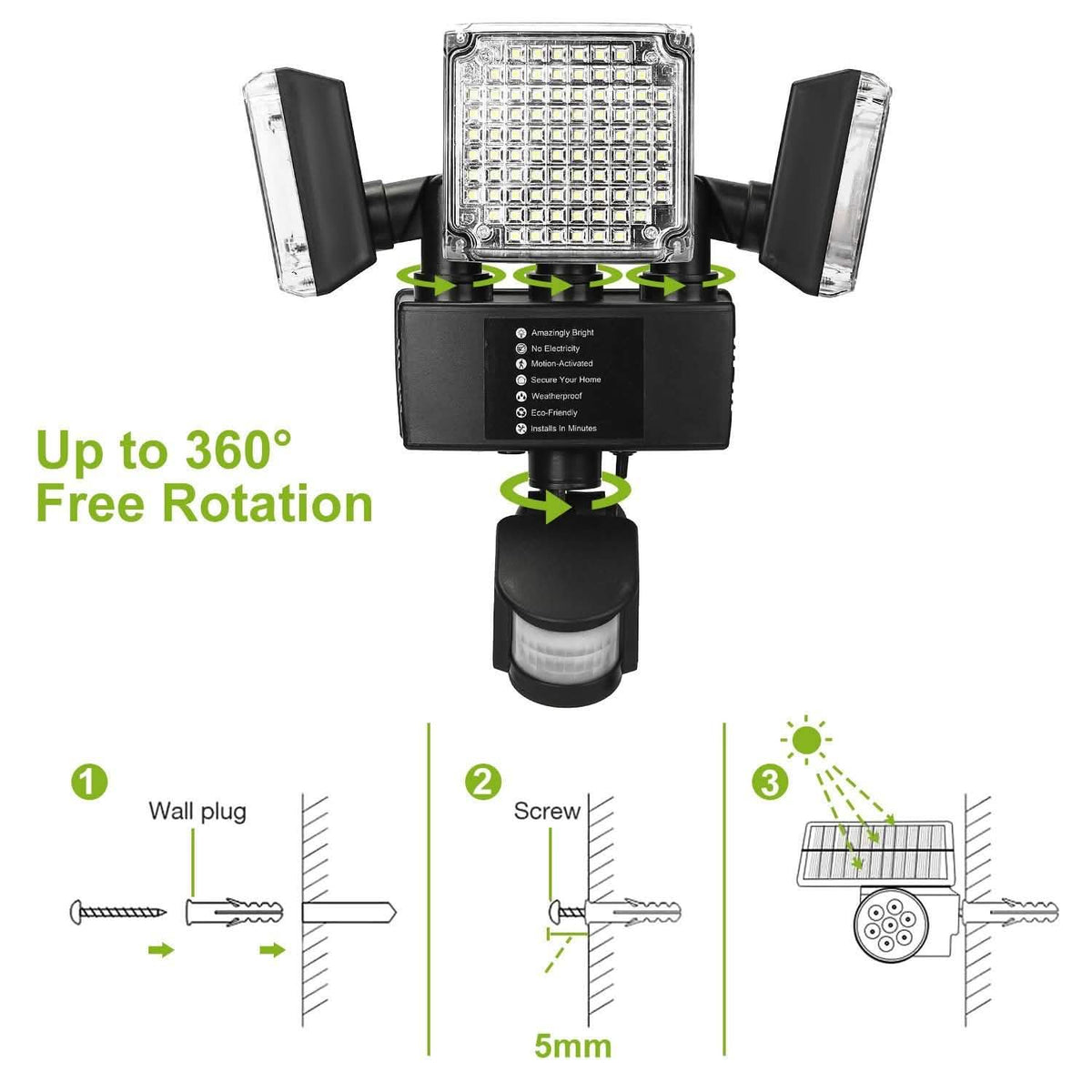Solar Lights Outdoor 188 LEDs Outdoor Lighting - Tophatter Daily Deals