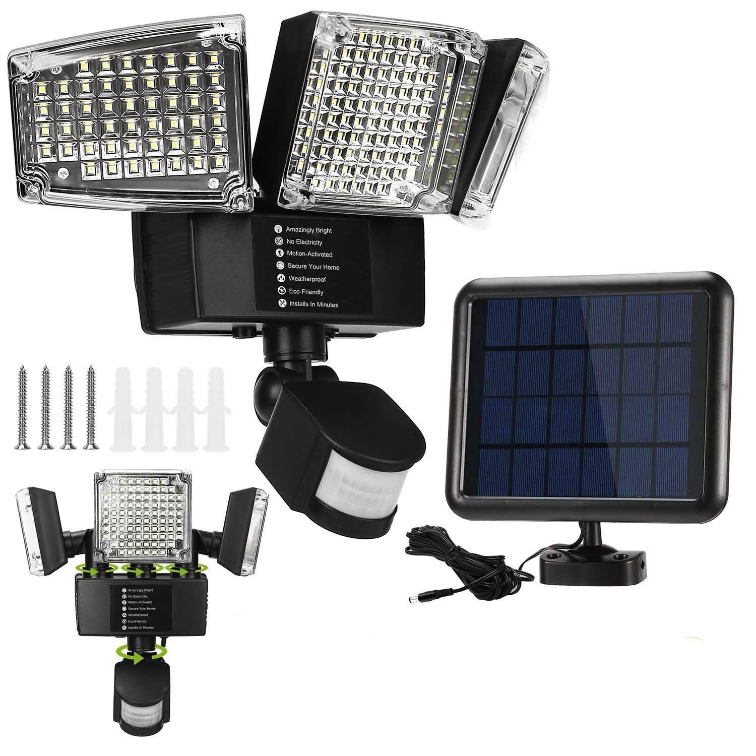 Solar Lights Outdoor 188 LEDs Outdoor Lighting - Tophatter Daily Deals