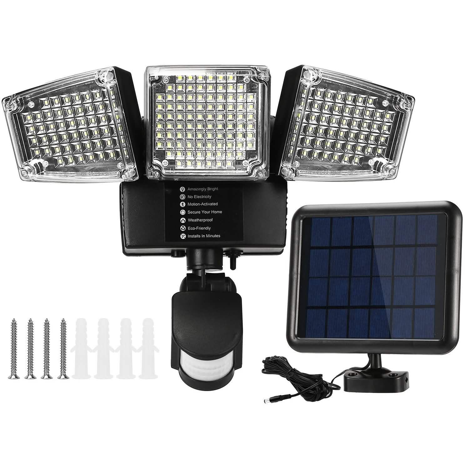 Solar Lights Outdoor 188 LEDs Outdoor Lighting - Tophatter Daily Deals