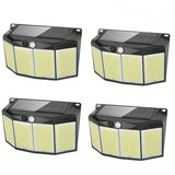 Solar Lights Outdoor 576 LED with Lights Reflector and 3 Lighting Modes 4-Piece Solar Outdoor Lights - Tophatter Daily Deals