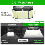 Solar Lights Outdoor 576 LED with Lights Reflector and 3 Lighting Modes Solar Outdoor Lights - Tophatter Daily Deals