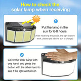 Solar Lights Outdoor 576 LED with Lights Reflector and 3 Lighting Modes Solar Outdoor Lights - Tophatter Daily Deals