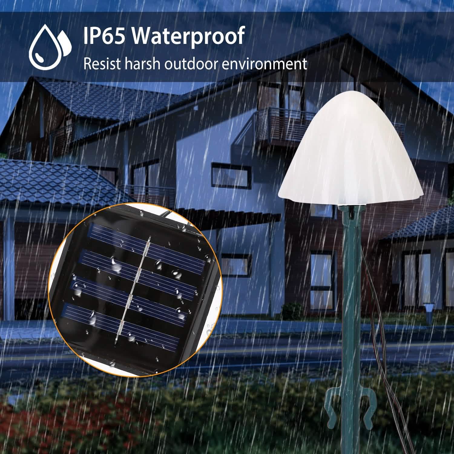 Solar Mushroom Lights Outdoor Decoration 10 LED Light Stake Garden & Patio - Tophatter Daily Deals