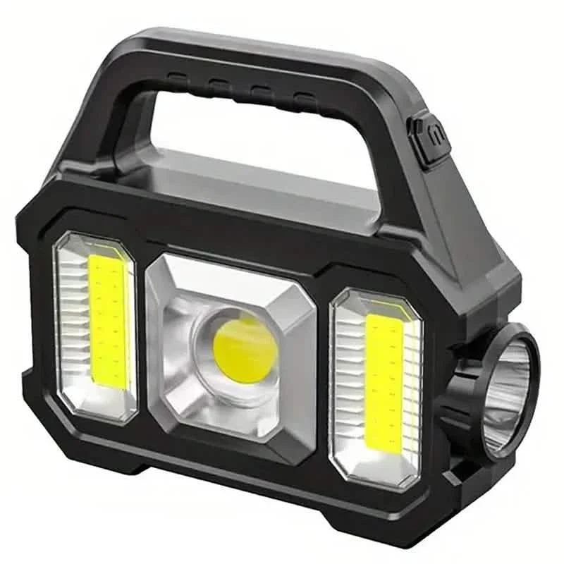 Solar Portable Flashlight & Handheld Searchlight with Side Lights COB Solar Outdoor Lights - Tophatter Daily Deals