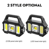 Solar Portable Flashlight & Handheld Searchlight with Side Lights Solar Outdoor Lights - Tophatter Daily Deals