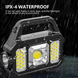 Solar Portable Flashlight & Handheld Searchlight with Side Lights Solar Outdoor Lights - Tophatter Daily Deals