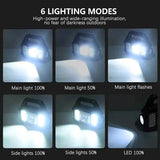 Solar Portable Flashlight & Handheld Searchlight with Side Lights Solar Outdoor Lights - Tophatter Daily Deals