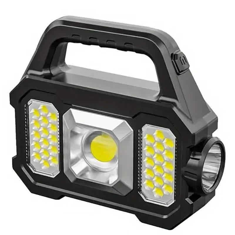 Solar Portable Flashlight & Handheld Searchlight with Side Lights LED Solar Outdoor Lights - Tophatter Daily Deals
