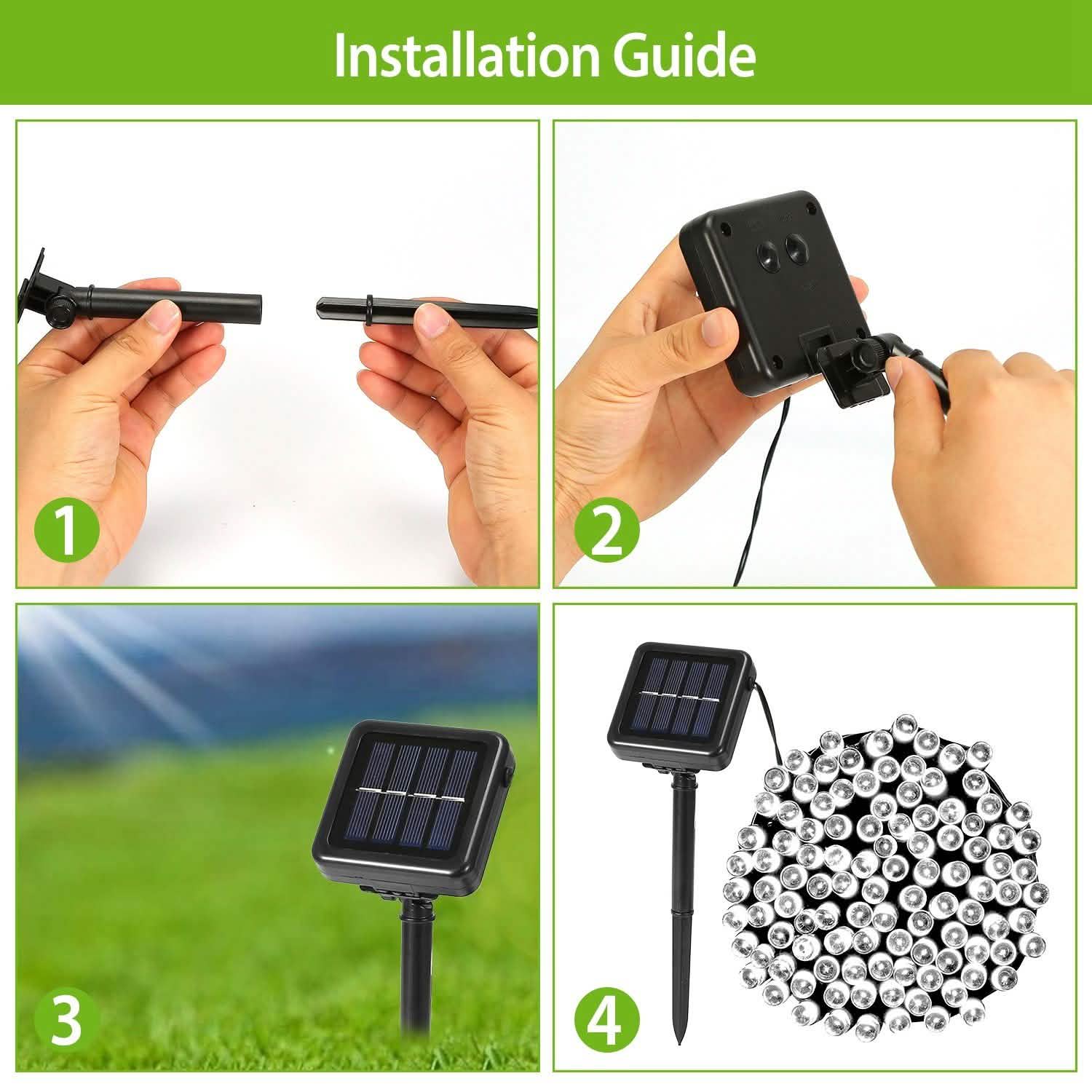 Solar Power LED String Lights String & Fairy Lights - Tophatter Daily Deals