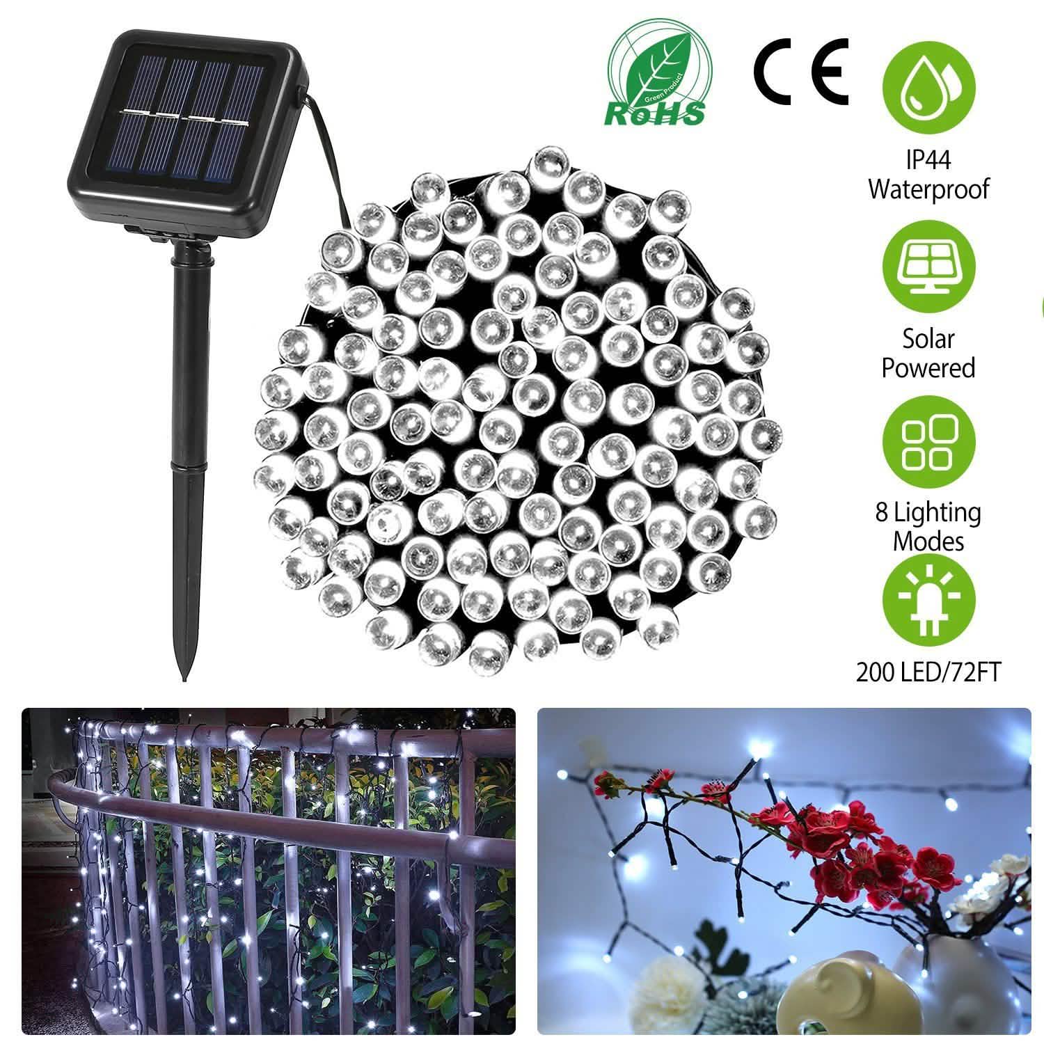 Solar Power LED String Lights String & Fairy Lights - Tophatter Daily Deals