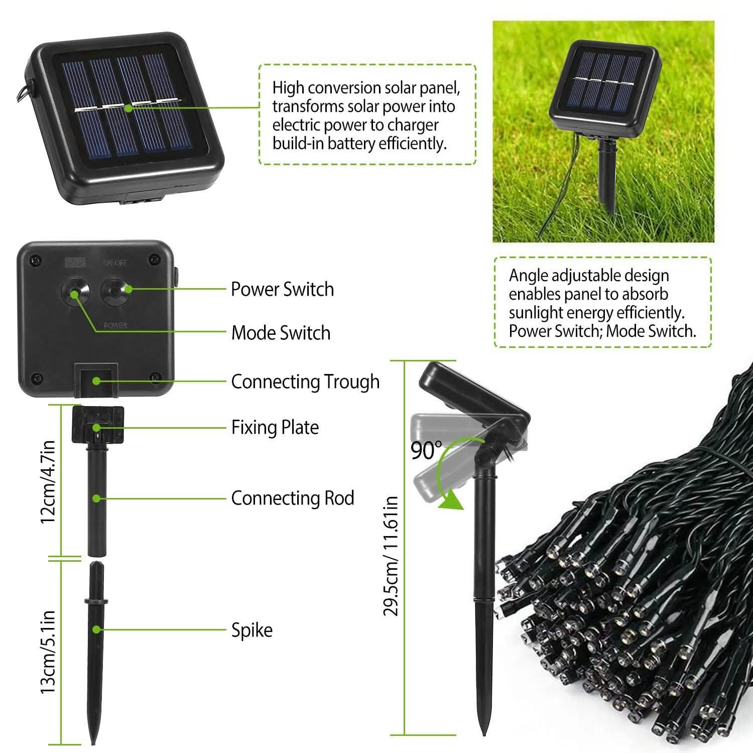 Solar Power LED String Lights String & Fairy Lights - Tophatter Daily Deals