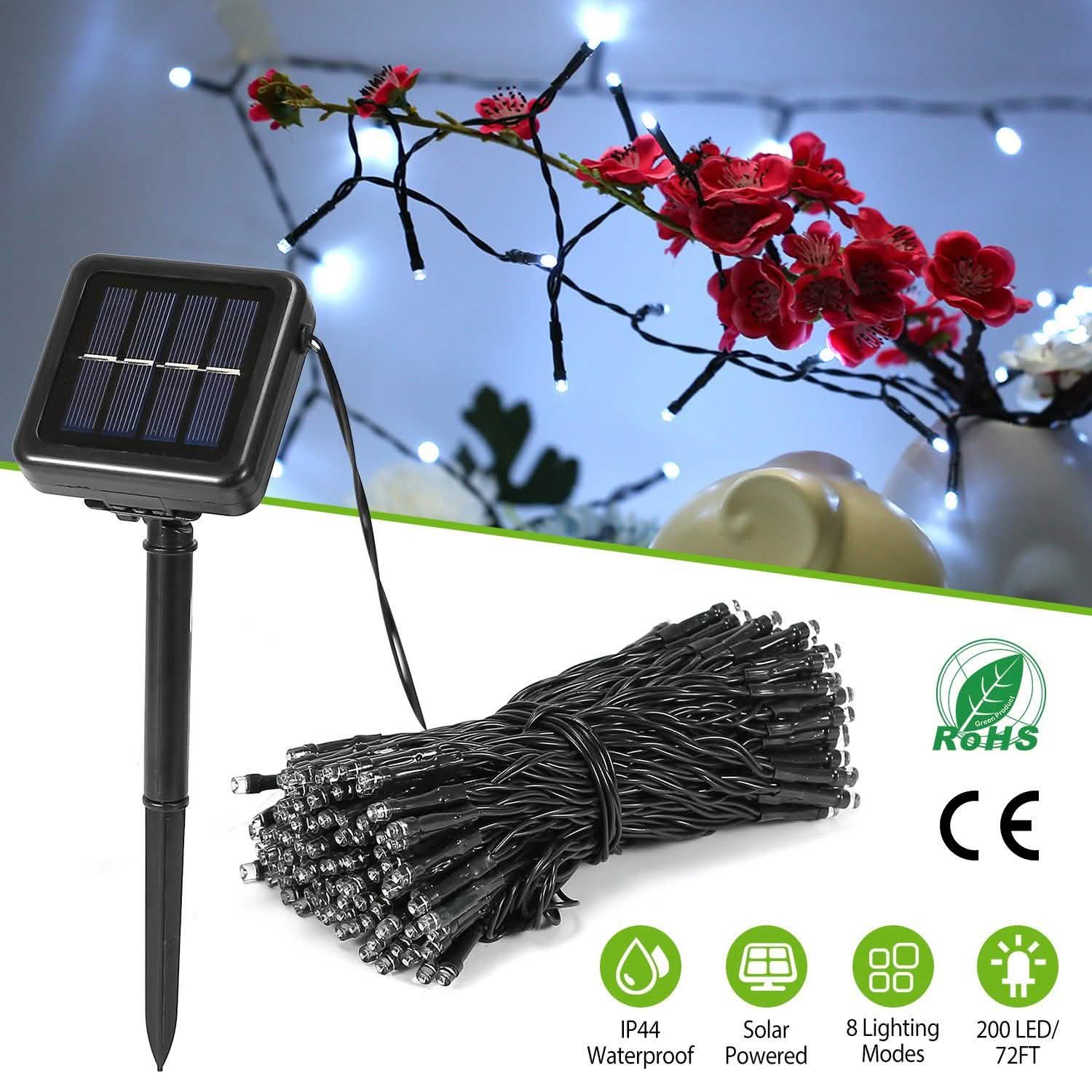 Solar Power LED String Lights String & Fairy Lights - Tophatter Daily Deals