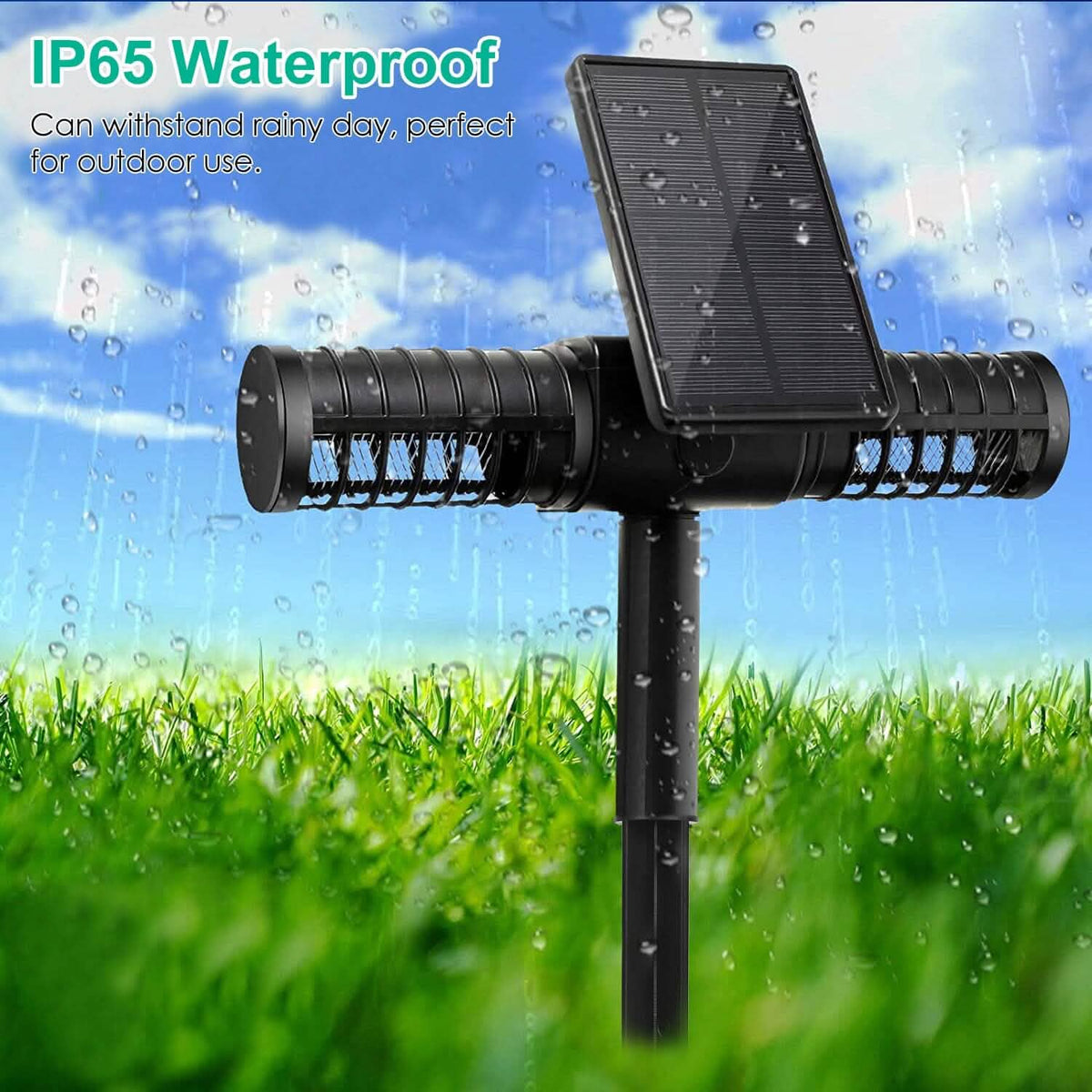 Solar Powered Bug Zapper LED Mosquito Killer Lamp Pest Control - Tophatter Daily Deals