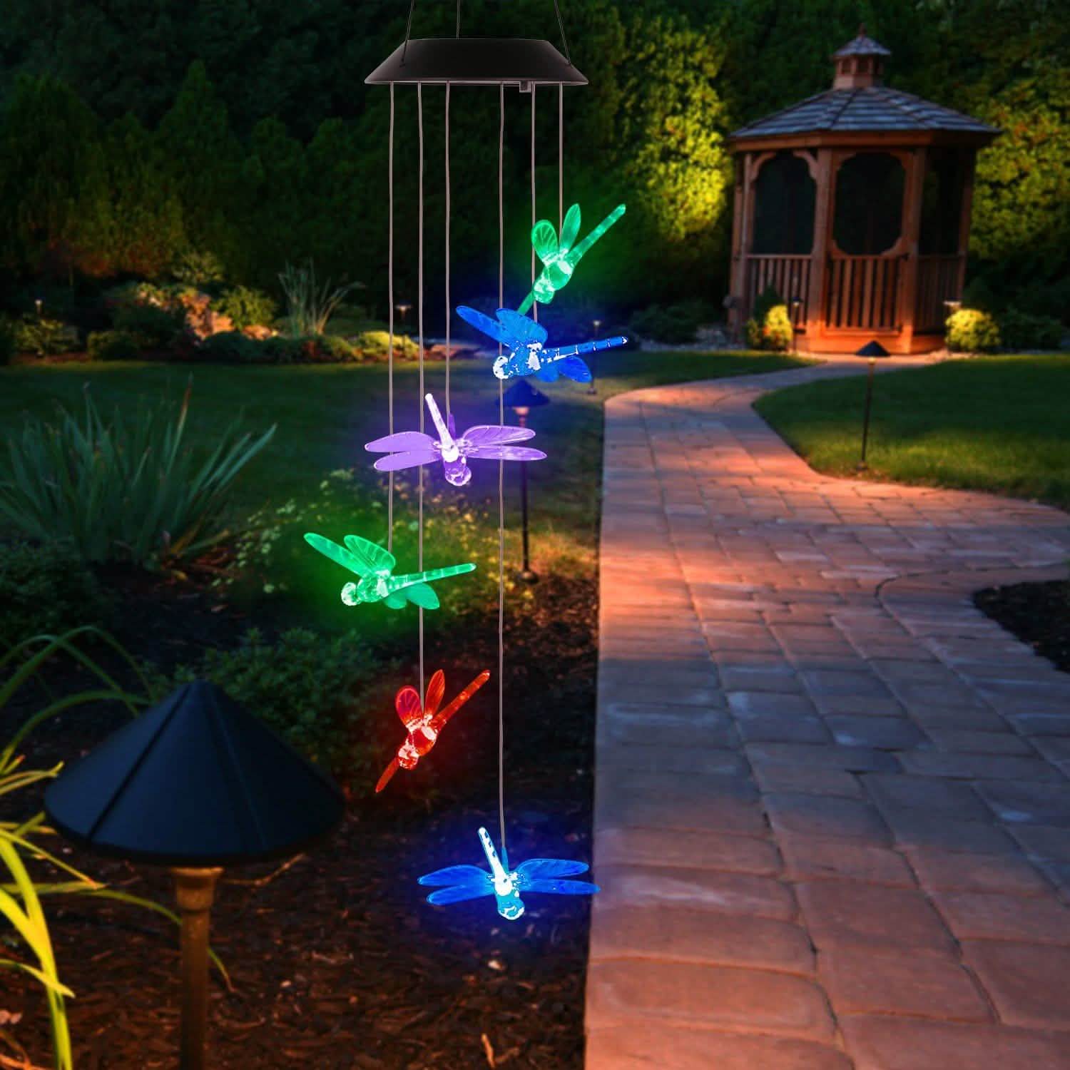 Solar Powered Dragonfly Lights Wind Chimes String & Fairy Lights - Tophatter Daily Deals