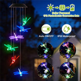 Solar Powered Dragonfly Lights Wind Chimes Solar Outdoor Lights - Tophatter Daily Deals