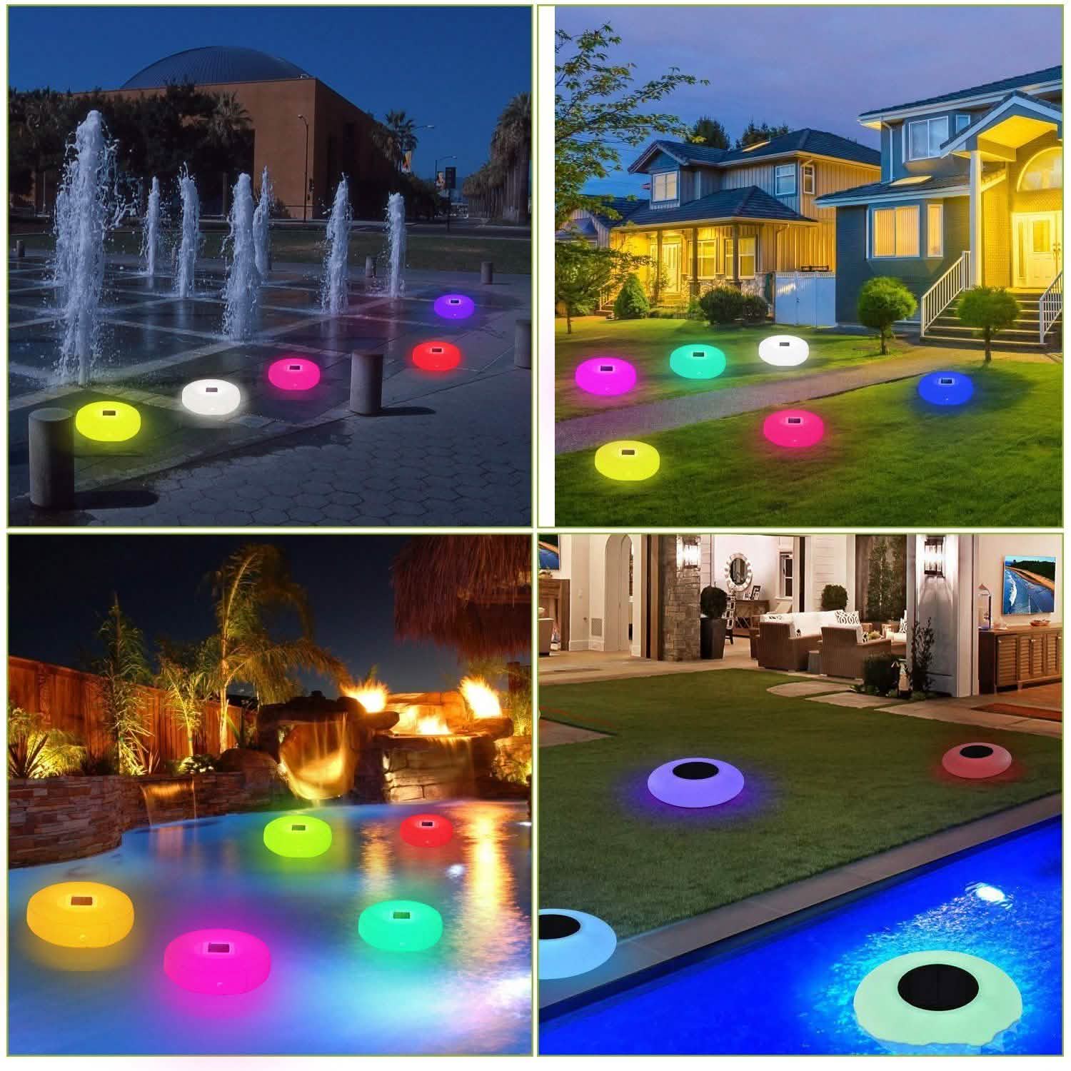 Solar Powered Floating Pool Lamps Light Sensor Outdoor Lighting - Tophatter Daily Deals