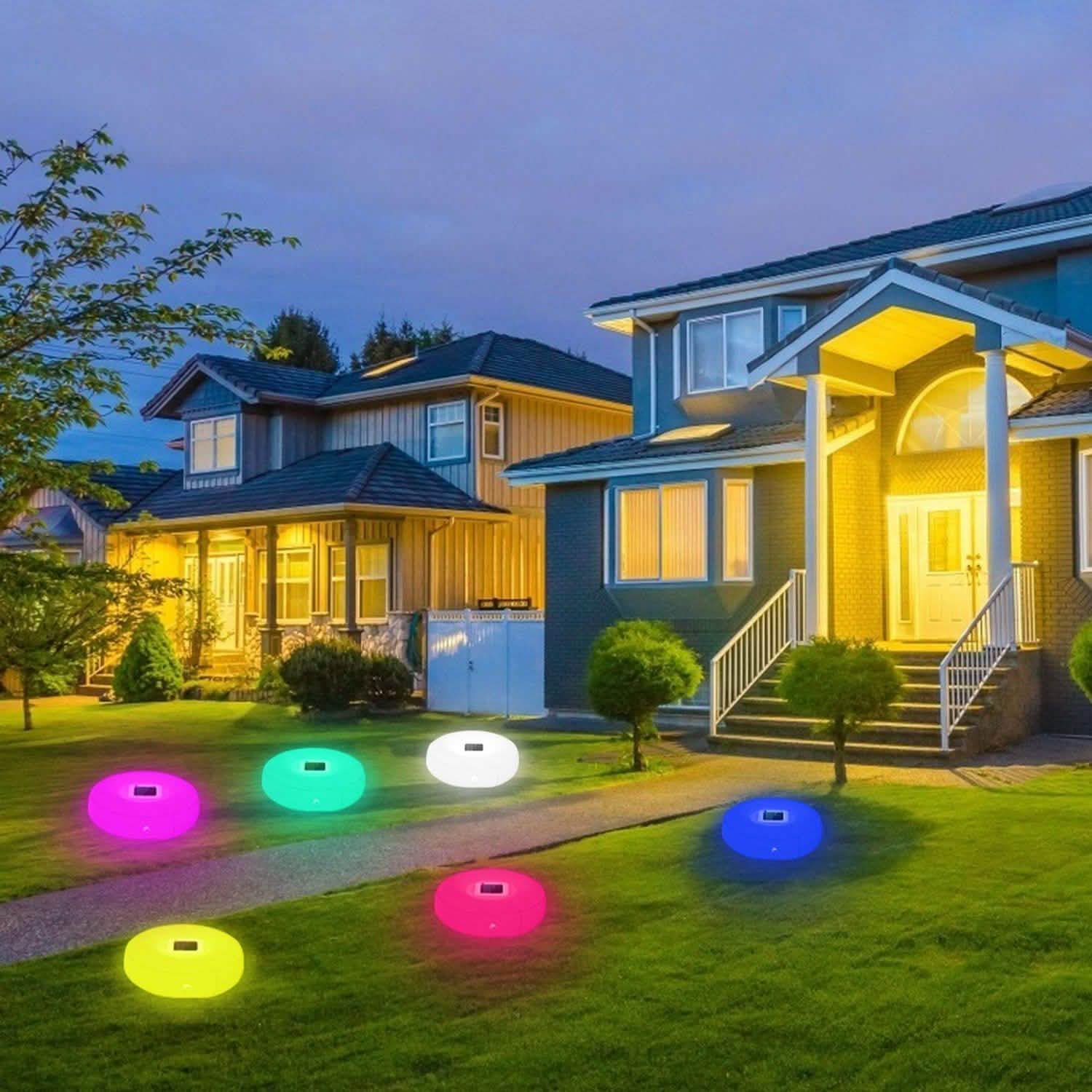 Solar Powered Floating Pool Lamps Light Sensor Outdoor Lighting - Tophatter Daily Deals