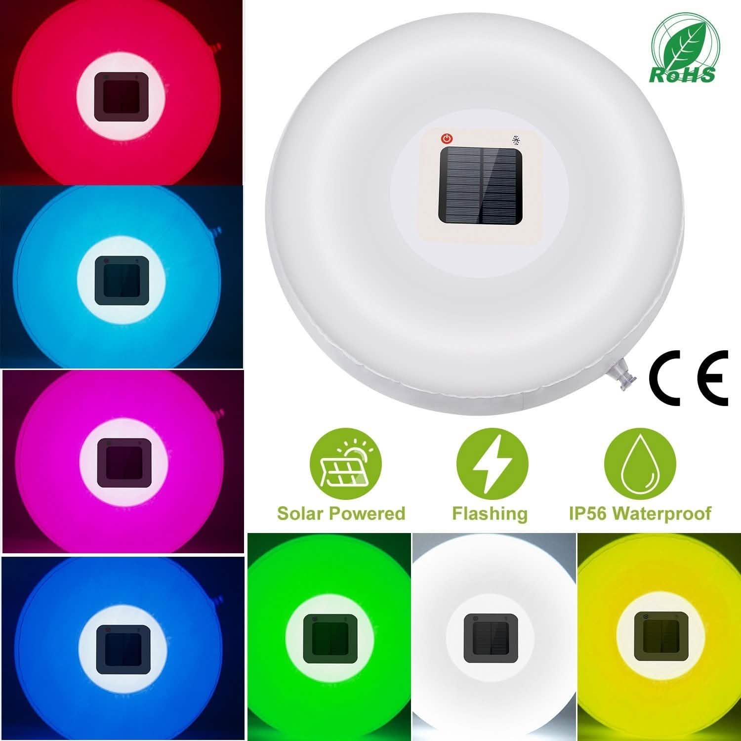 Solar Powered Floating Pool Lamps Light Sensor Outdoor Lighting - Tophatter Daily Deals