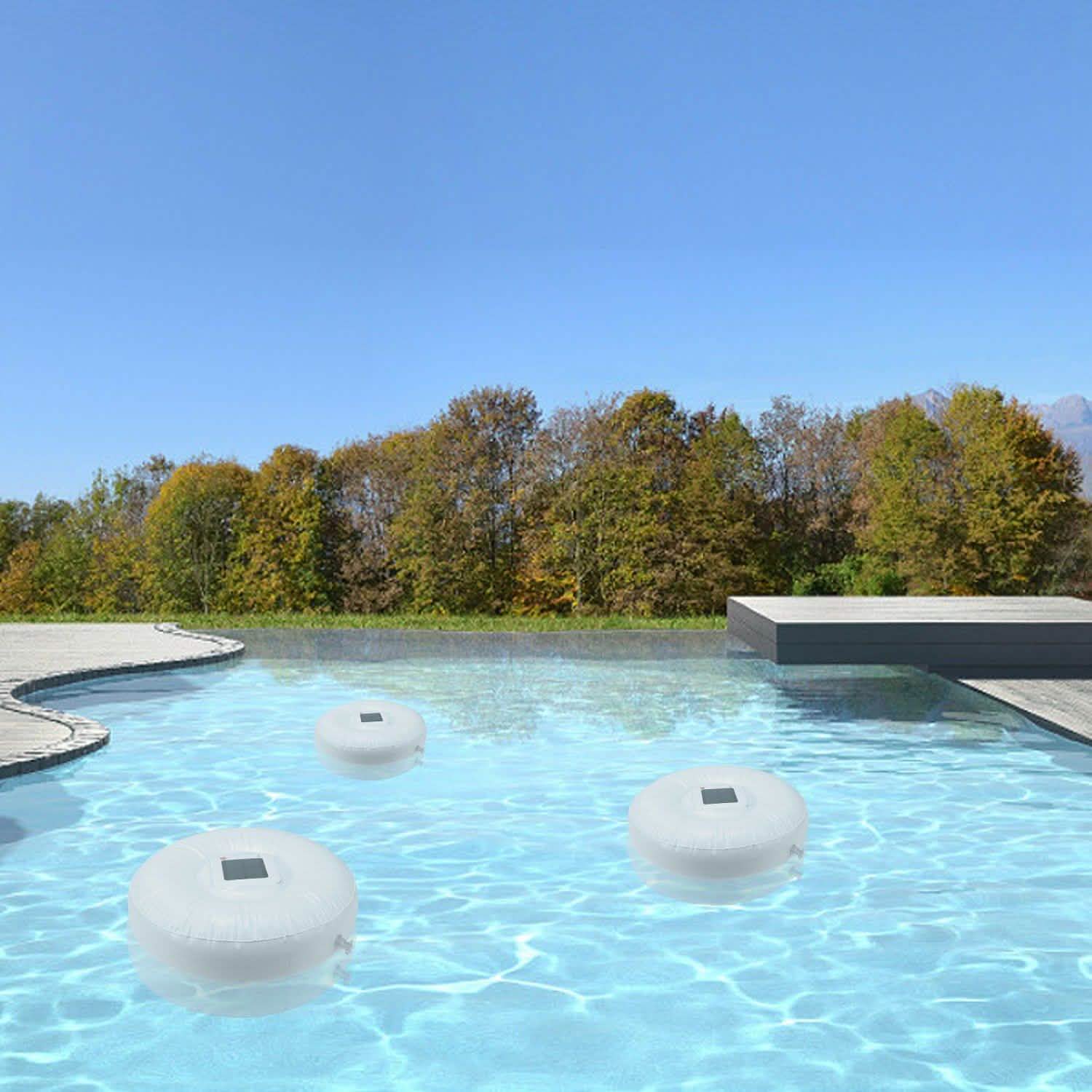 Solar Powered Floating Pool Lamps Light Sensor Outdoor Lighting - Tophatter Daily Deals