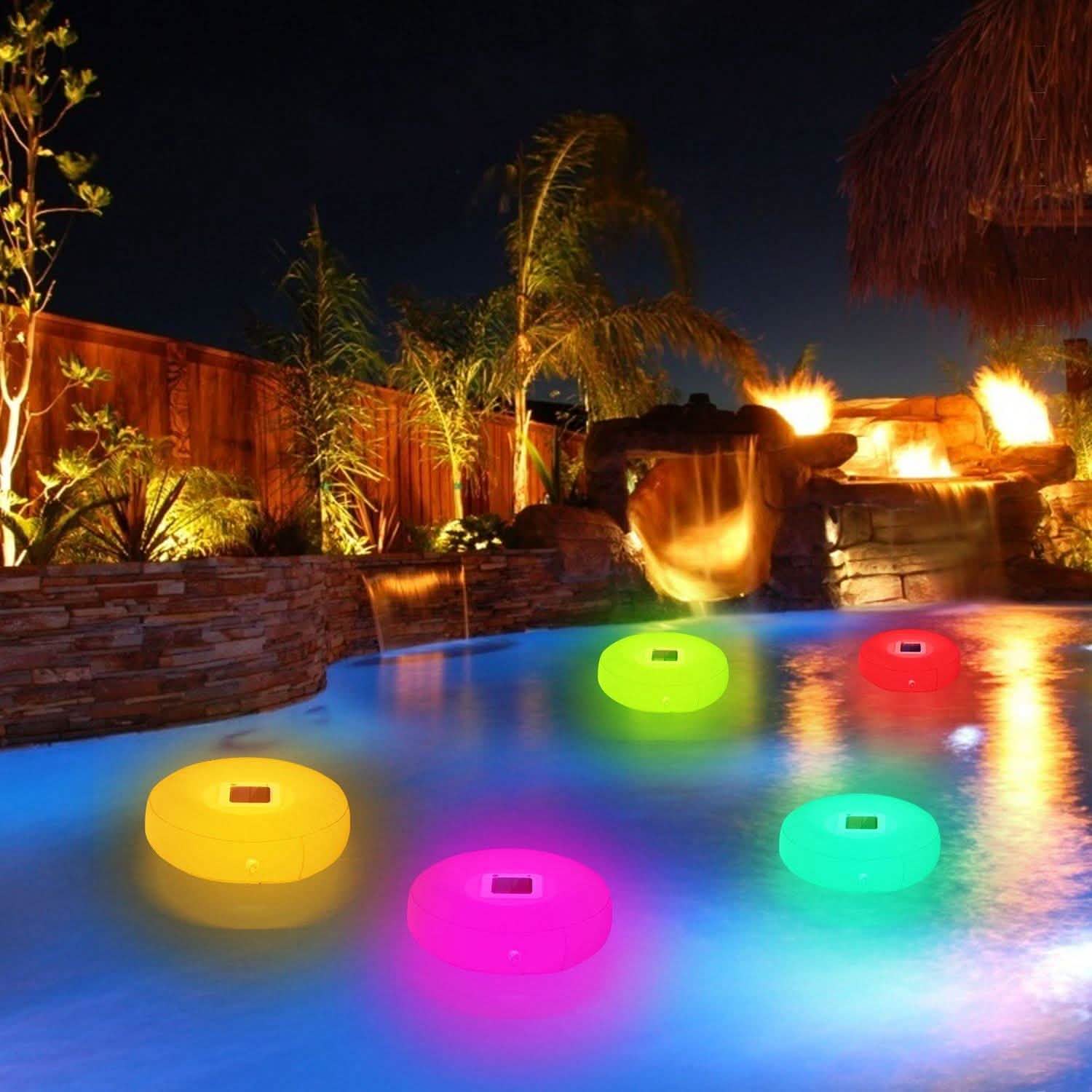 Solar Powered Floating Pool Lamps Light Sensor Outdoor Lighting - Tophatter Daily Deals