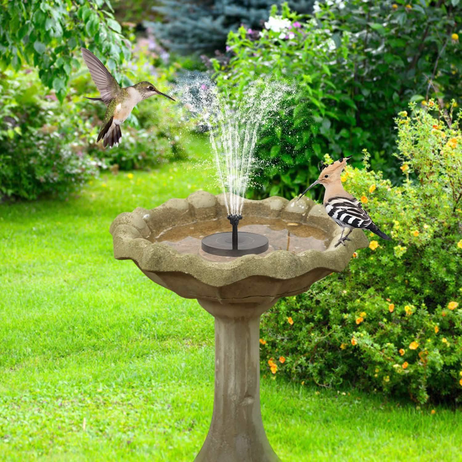 Solar Powered Fountain Pump Floating Bird Bath Pond Garden & Patio - Tophatter Daily Deals