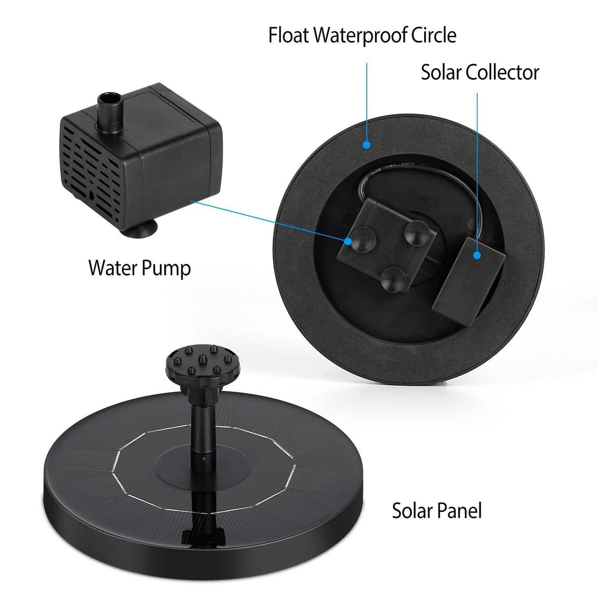 Solar Powered Fountain Pump Floating Bird Bath Pond Garden & Patio - Tophatter Daily Deals