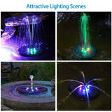Solar Powered Fountain Pump with LED Lights Garden & Patio - Tophatter Daily Deals