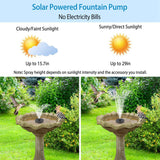 Solar Powered Fountain Pump with LED Lights Garden & Patio - Tophatter Daily Deals