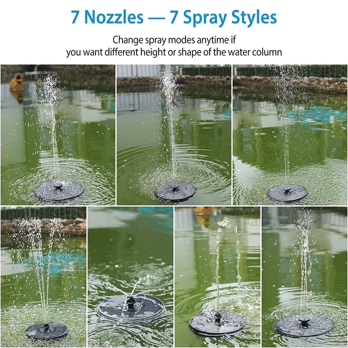 Solar Powered Fountain Pump with LED Lights Garden & Patio - Tophatter Daily Deals