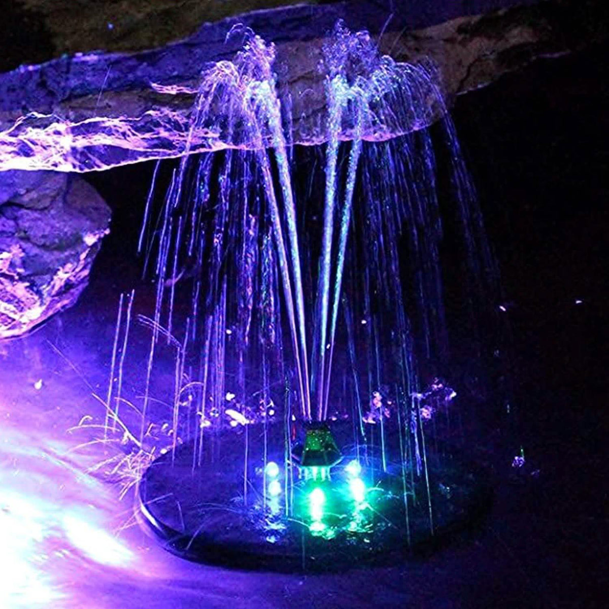 Solar Powered Fountain Pump with LED Lights Garden & Patio - Tophatter Daily Deals