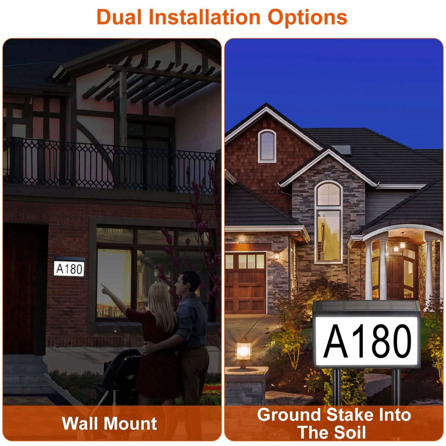 Solar Powered House Numbers LED Address Plaque Sign Garden & Patio - Tophatter Daily Deals