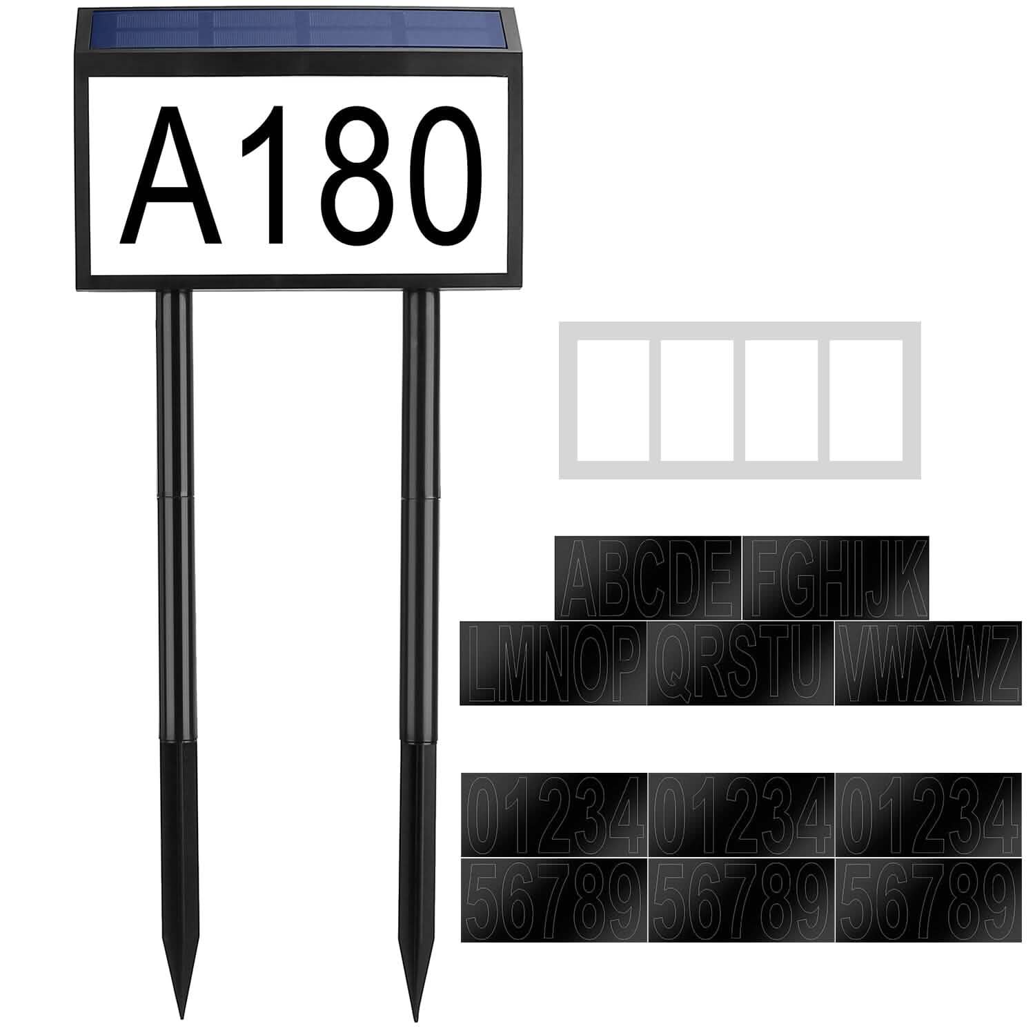 Solar Powered House Numbers LED Address Plaque Sign Garden & Patio - Tophatter Daily Deals