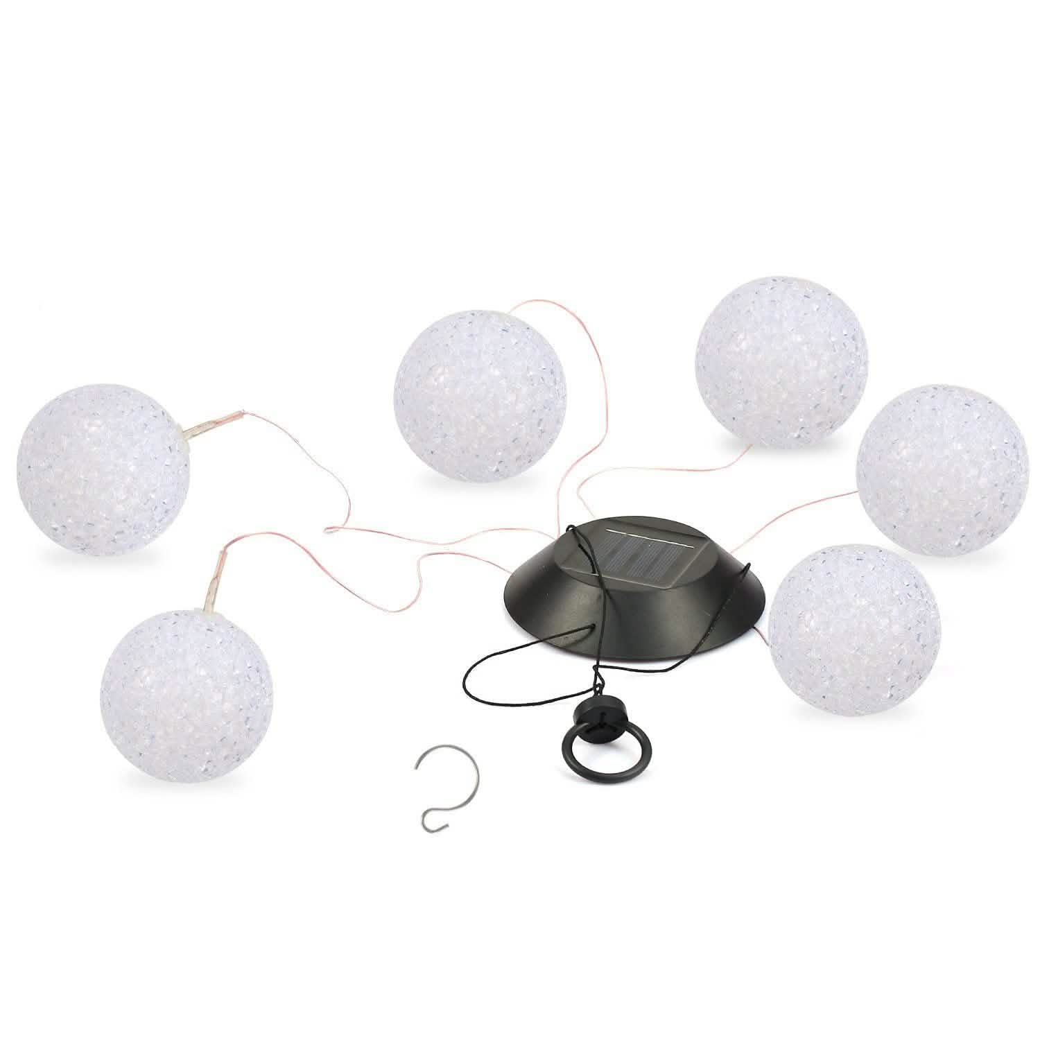 Solar Powered LED Ball Wind Chimes - Color Changing LED String Light String & Fairy Lights - Tophatter Daily Deals