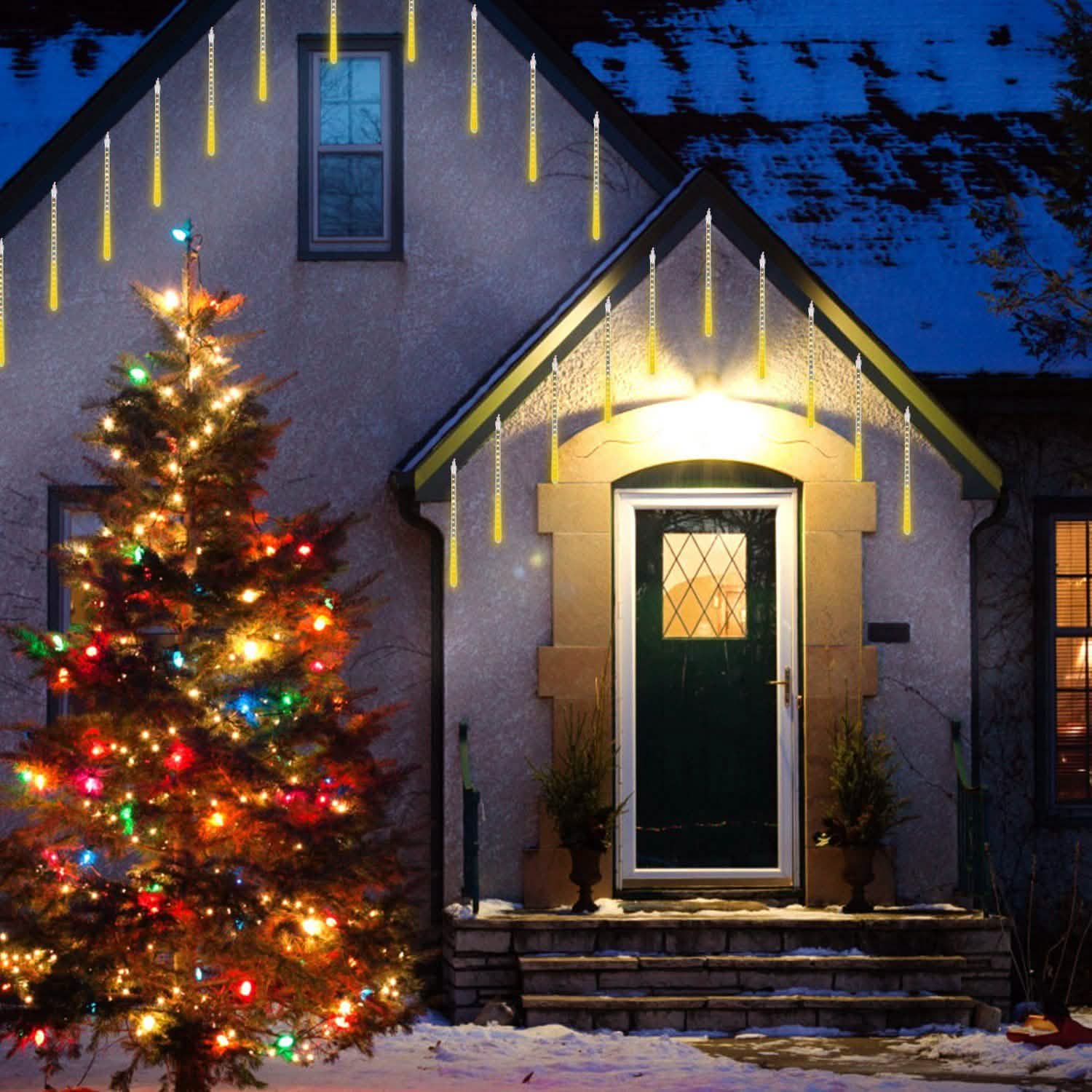 Solar Powered Meteor Shower String Light String & Fairy Lights - Tophatter Daily Deals