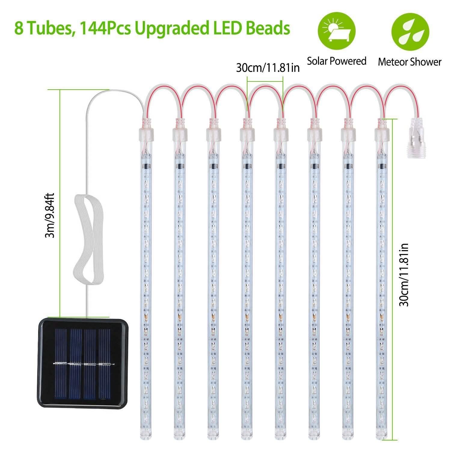 Solar Powered Meteor Shower String Light String & Fairy Lights - Tophatter Daily Deals
