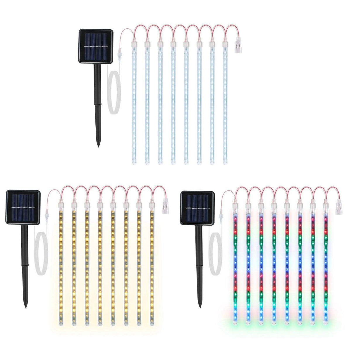 Solar Powered Meteor Shower String Light String & Fairy Lights - Tophatter Daily Deals