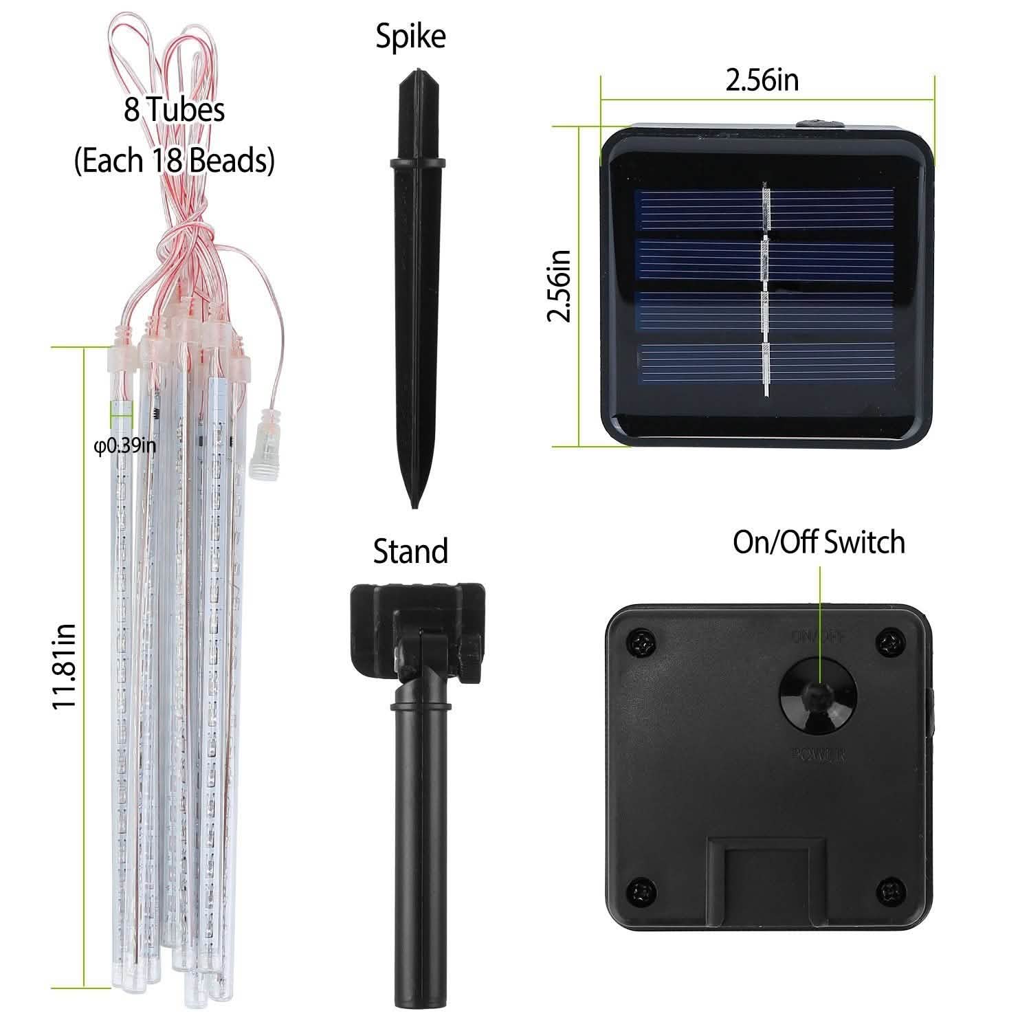 Solar Powered Meteor Shower String Light String & Fairy Lights - Tophatter Daily Deals