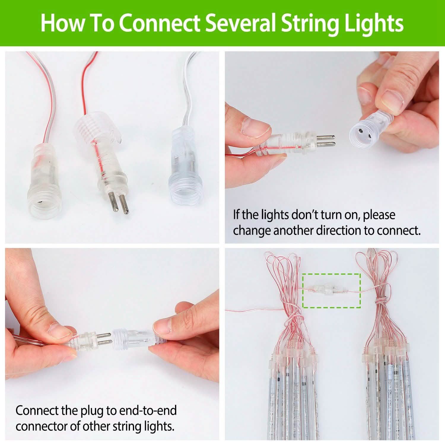 Solar Powered Meteor Shower String Light String & Fairy Lights - Tophatter Daily Deals