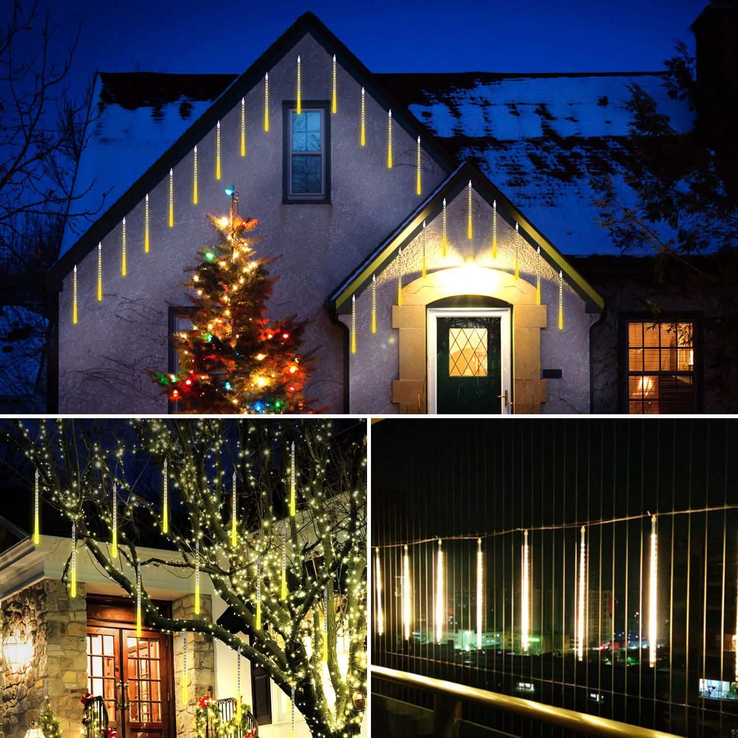 Solar Powered Meteor Shower String Light String & Fairy Lights - Tophatter Daily Deals