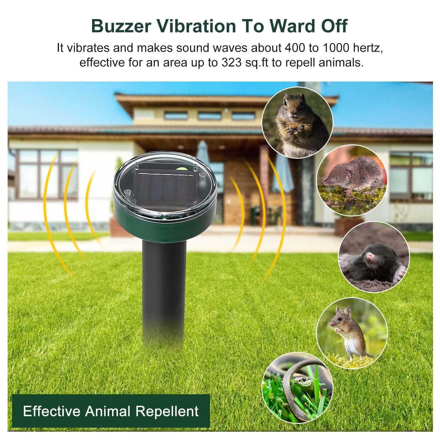 Solar Powered Mole Repeller Pest Control - Tophatter Daily Deals